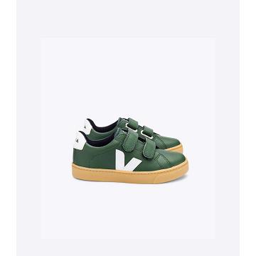 Veja ESPLAR LEATHER Sneakers Kinderen Olijfgroen | BE 828JPQ